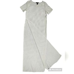 Forever 21 | Dresses | Forever 2 White Mesh Shirt Maxi Cover Up Dress Open  Side Pull Over Size S | Poshmark